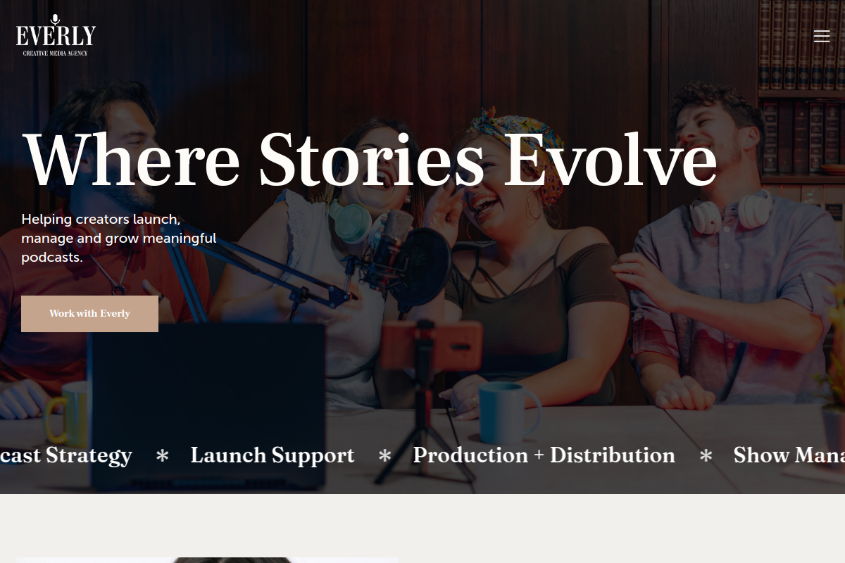 Preview of the Everly website