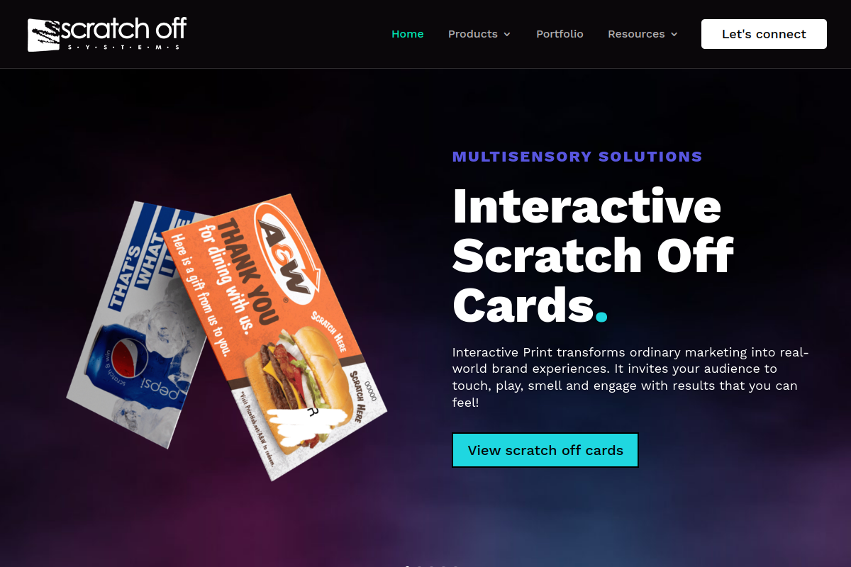 Preview of the Scratch Off website